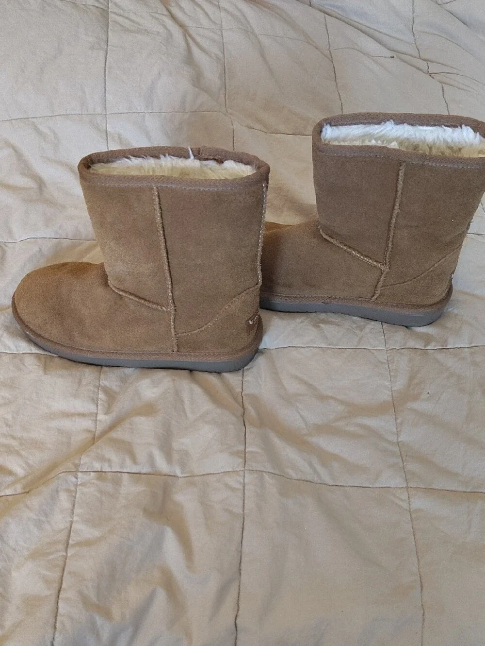 Koolaburra Kids Shearling Lined Suede Boots - Tan